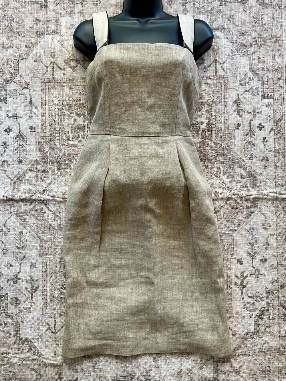 Dolce & Gabbana Taupe Linen Coastal Midi Dress